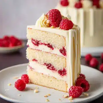 White Chocolate Raspberry Cake