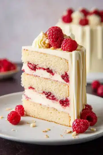 White Chocolate Raspberry Cake