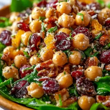 Cranberry Walnut Chickpea Salad with Orange Vinaigrette