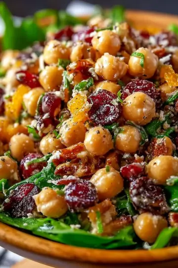 Cranberry Walnut Chickpea Salad with Orange Vinaigrette