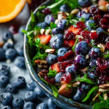 Cranberry Blueberry Salad with Blueberry Balsamic Dressing