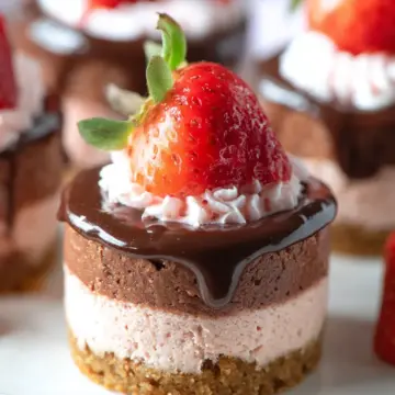 Chocolate Strawberry Mini Cheesecakes