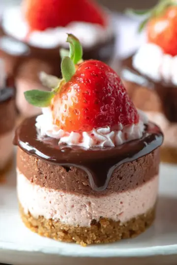 Chocolate Strawberry Mini Cheesecakes