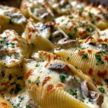 Creamy Garlic Mushroom Stuffed Shells