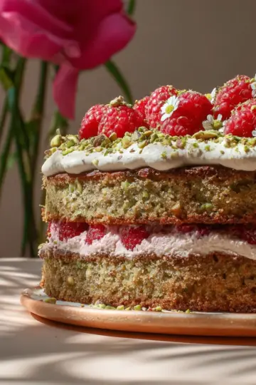 Pistachio Raspberry Cake