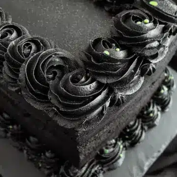 Black Velvet Cake with Black Buttercream