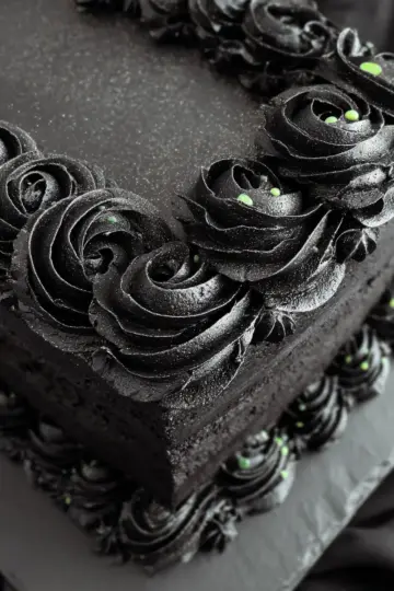 Black Velvet Cake with Black Buttercream