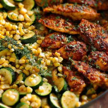 Garlic Butter Chicken with Zucchini and Corn - One-Pan, 30-Minute Meal