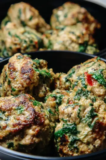 High Protein Meal Prep: Creamy Spinach Turkey Meatballs