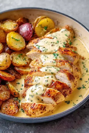 Chicken and Potatoes with Dijon Cream Sauce
