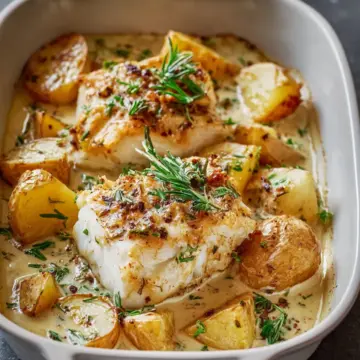 Cod & Potatoes in Rosemary Cream Sauce