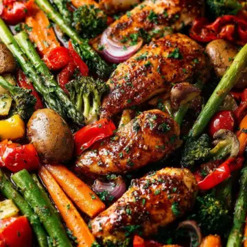 ONE PAN Balsamic Chicken and Veggies