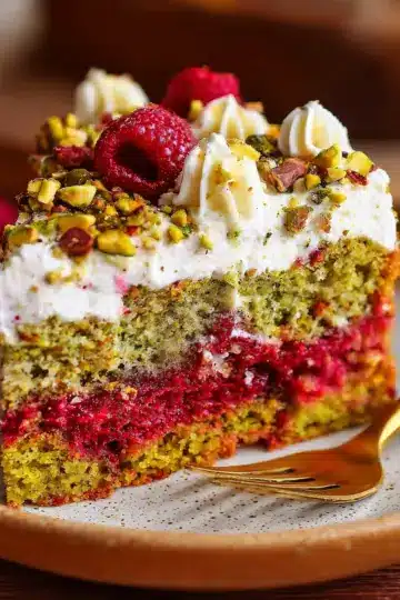 Raspberry Pistachio Cake
