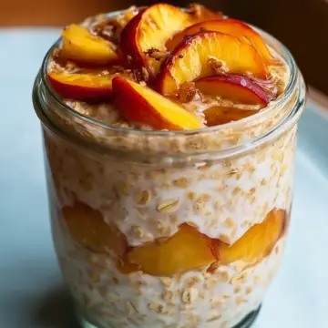 Peach Cobbler Overnight Oats