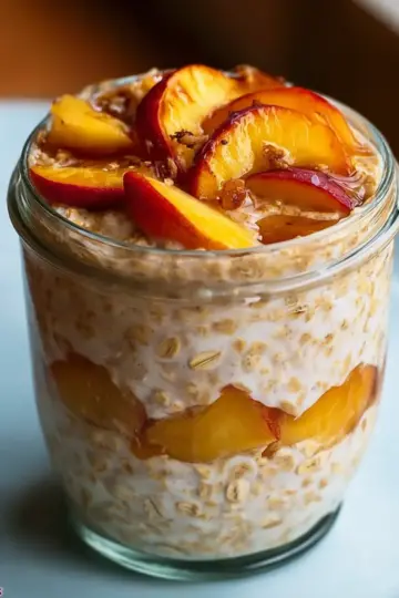 Peach Cobbler Overnight Oats