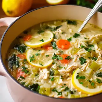 Hearty Lemon Chicken Orzo Soup