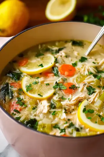 Hearty Lemon Chicken Orzo Soup