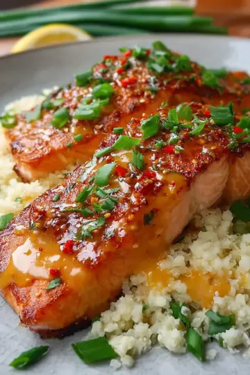 30-Minute Bang Bang Salmon with Cauliflower Rice