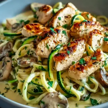 Protein & Veggie Packed Zucchini Noodle Chicken Alfredo: An Incredible 7-Ingredient Recipe