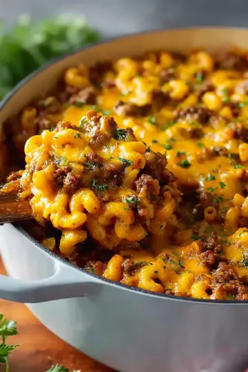 Cheesy One Pot Hamburger Casserole