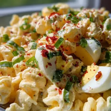 Creamy Stuffed Egg Pasta Salad