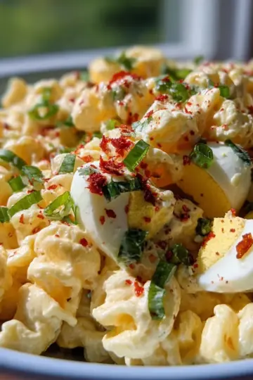 Creamy Stuffed Egg Pasta Salad