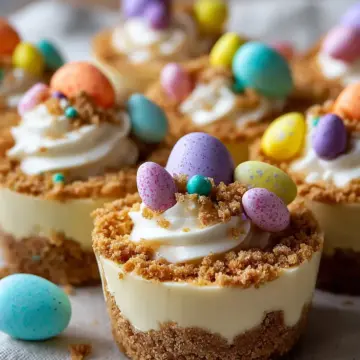 Easter No-Bake Mini Cheesecakes