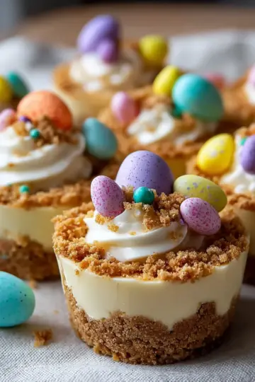Easter No-Bake Mini Cheesecakes