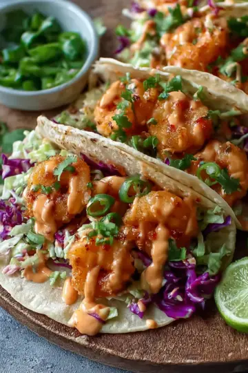 Spicy Bang Bang Shrimp Tacos