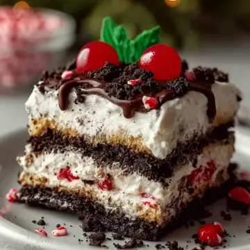 No-Bake Christmas Oreo Lasagna