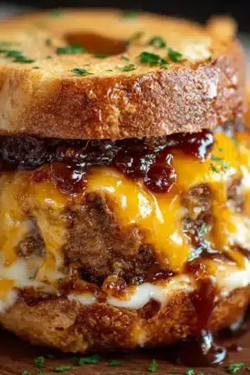 Homemade Meatloaf Sandwich Recipe – Cheesy Garlic BBQ Style