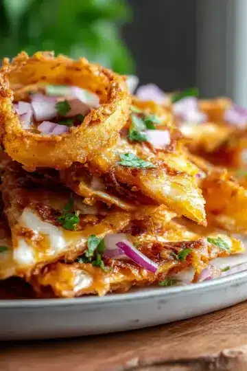Onion Ring Chips Quesadillas with Cheesy Goodness Recipe